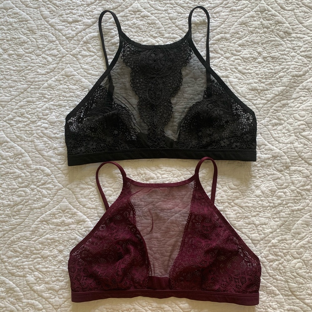 Victorias Secret Lace Bralette Bundle Black/Purple